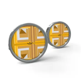 #180 JAXS N CROWN Cufflinks gold pattern