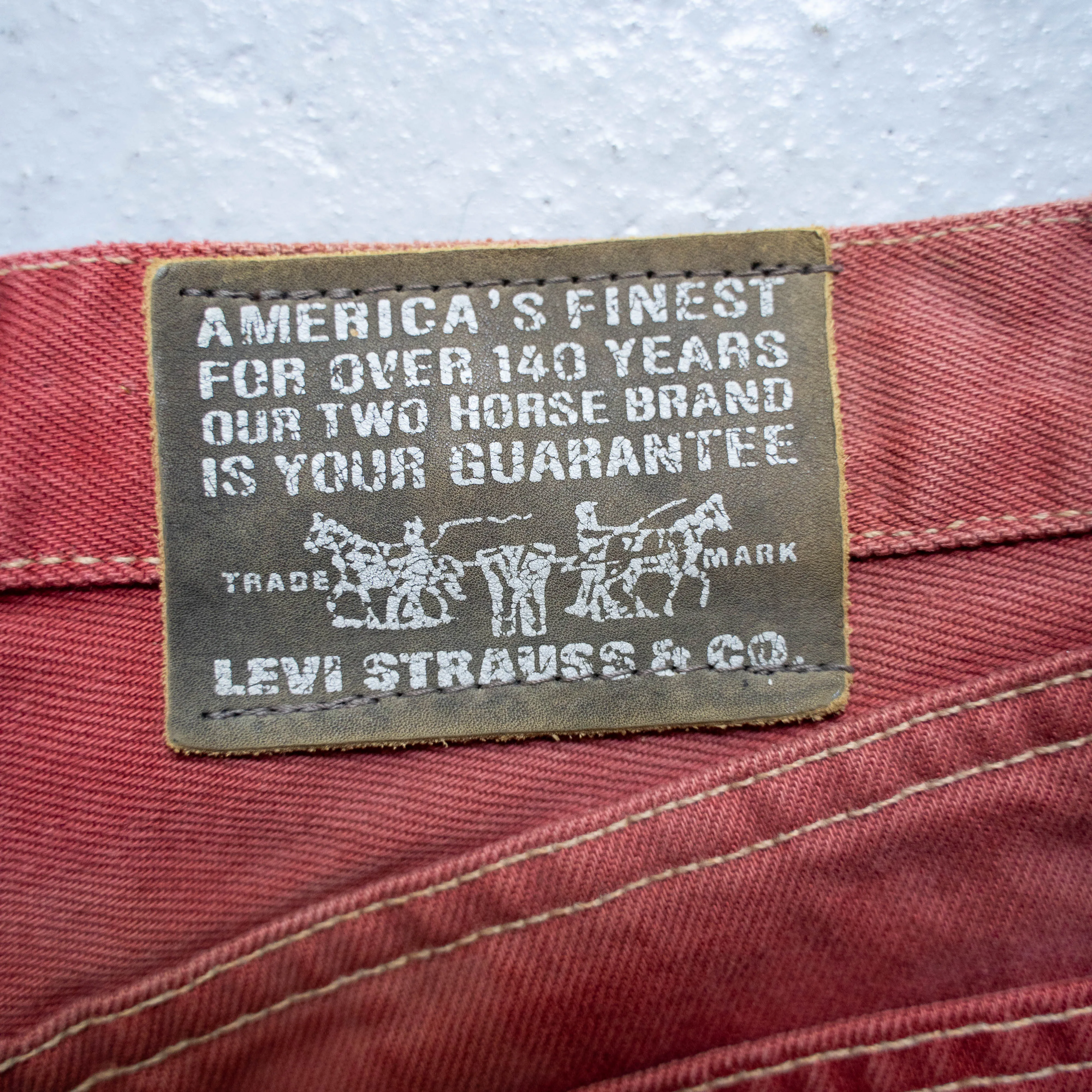 1990s Euro Levi's red color denim pants 'dead stock' -made in Belgium-