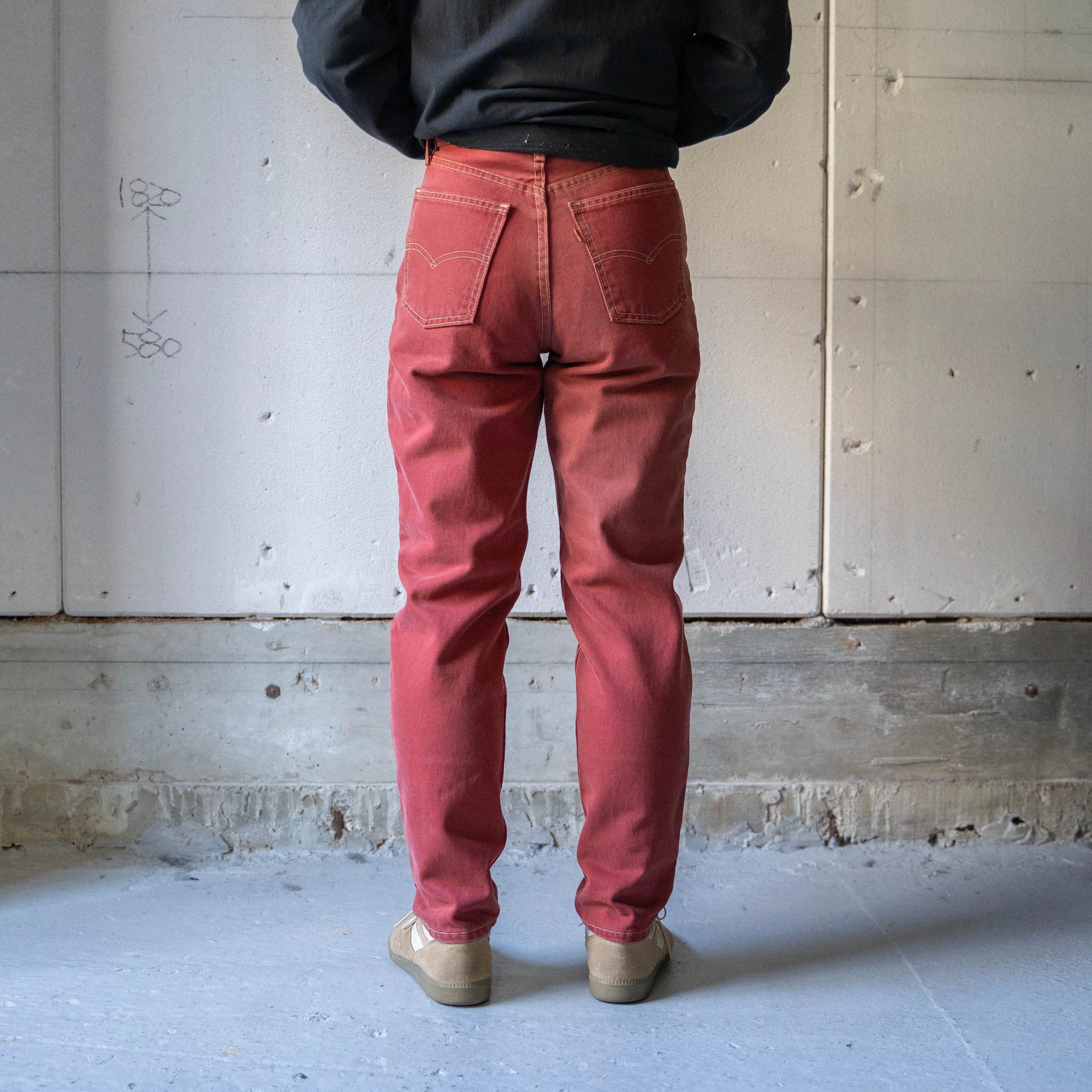 1990s Euro Levi's red color denim pants 'dead stock' -made in Belgium-