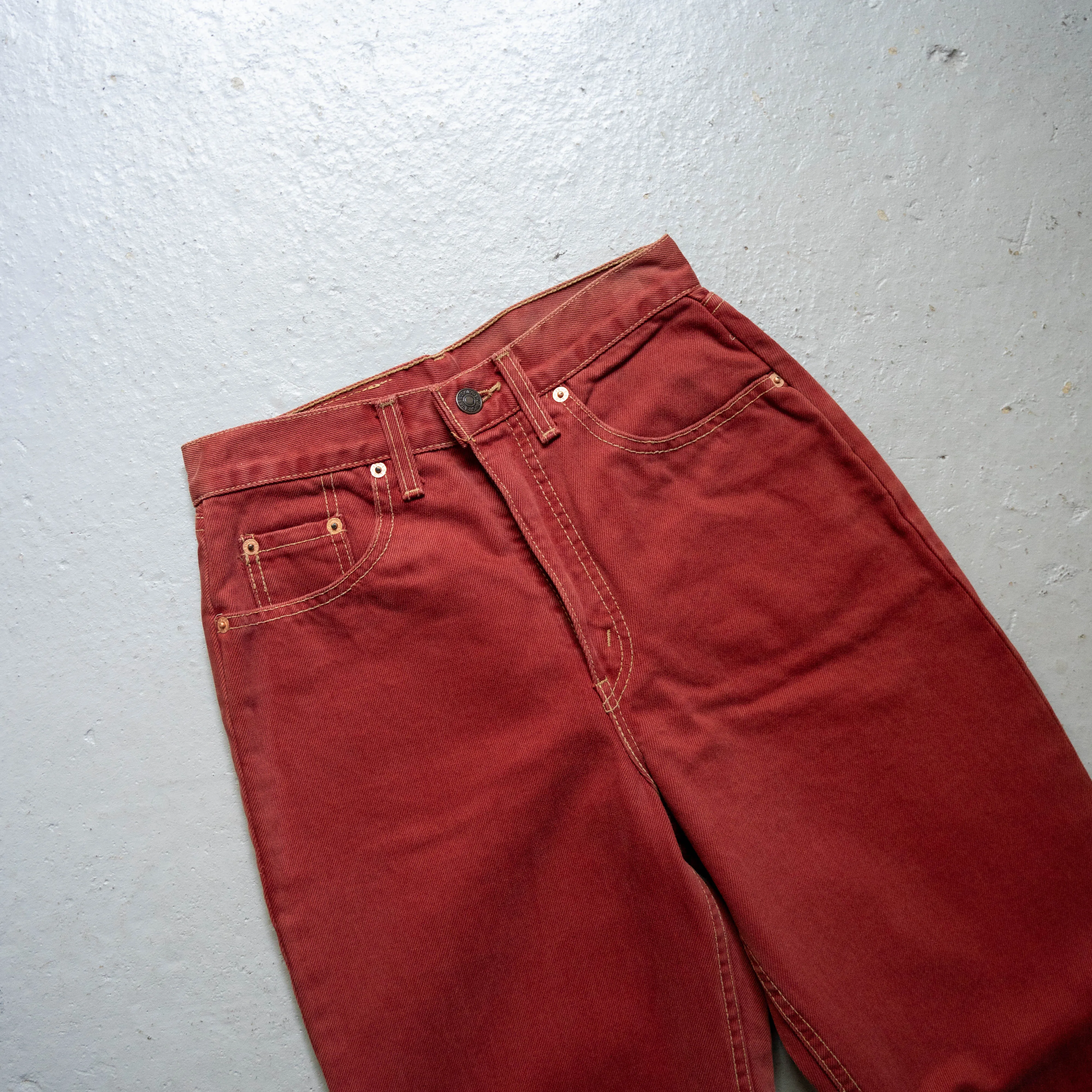 1990s Euro Levi's red color denim pants 'dead stock' -made in Belgium-