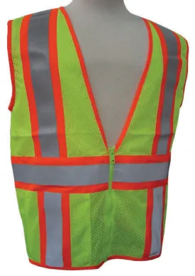 3A Safety - ANSI Certified Mesh Flagger Safety Vest Lime Color Size XX-large