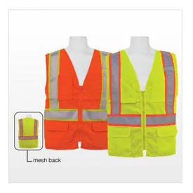 3A Safety - ANSI Certified Multi-pocket Safety Vest with Mesh Back Lime Color Size X-large