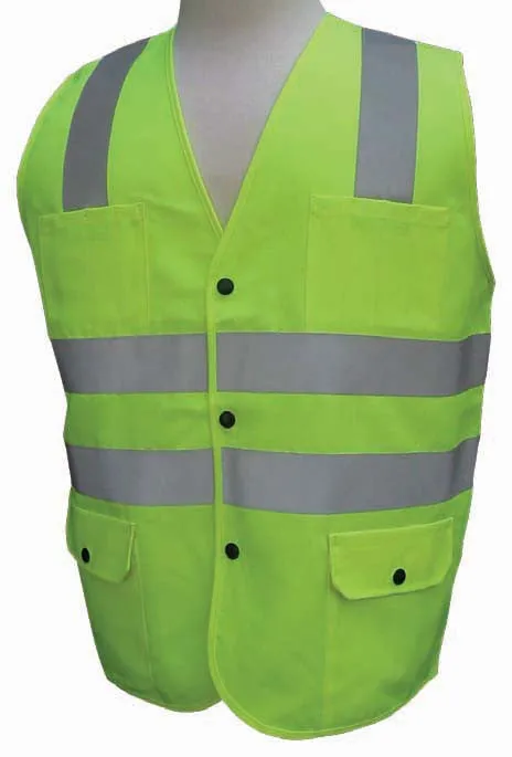 3A Safety - ANSI Certified Polyester Safety Vest - Solid/Mesh Lime Color Size 4X-large