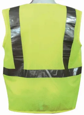 3A Safety - ANSI Certified Safety Vest - fabric front/mesh back Lime Color Size Large