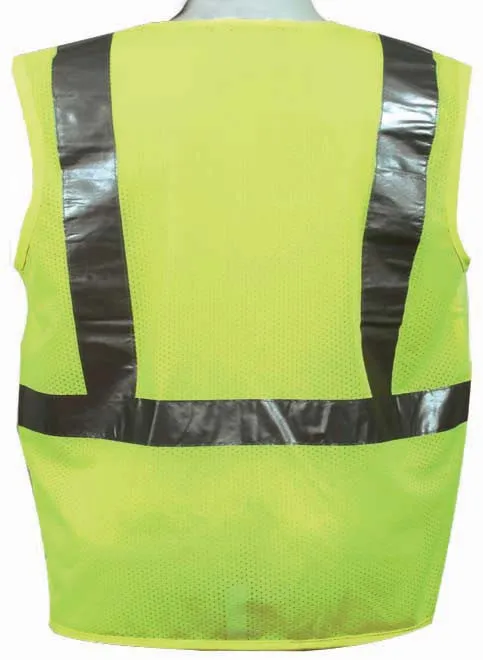 3A Safety - ANSI Certified Safety Vest - fabric front/mesh back Lime Color Size XX-Large