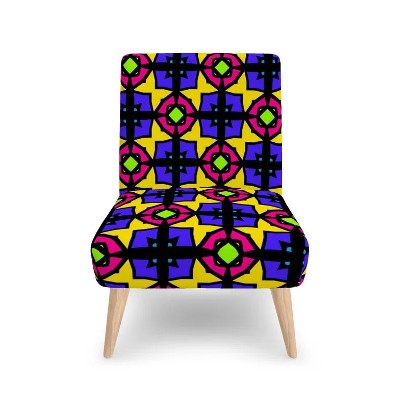 #602 LDCC MODERN CHAIR and purple gold and pink and green print