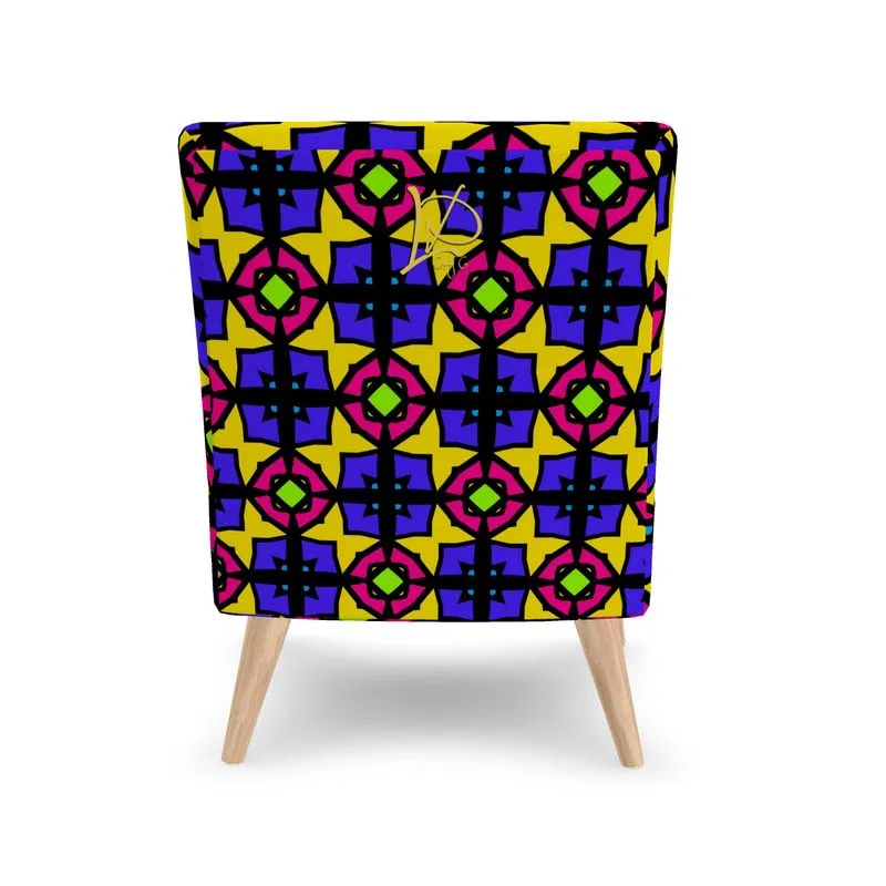 #602 LDCC MODERN CHAIR and purple gold and pink and green print