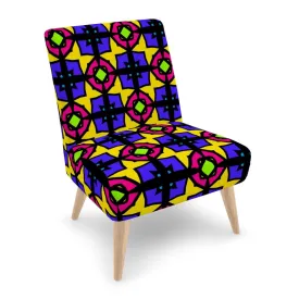 #602 LDCC MODERN CHAIR and purple gold and pink and green print