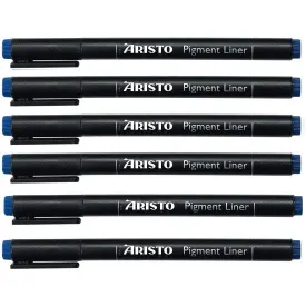 Aristo 0.7mm Pigment Liner- Set of 6 Pens