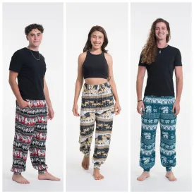 Assorted Set of 3 Unisex Eco-Friendly Elephant Harem Pants