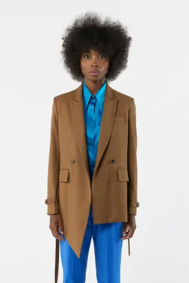 ASY camel - wool crossed suit jacket