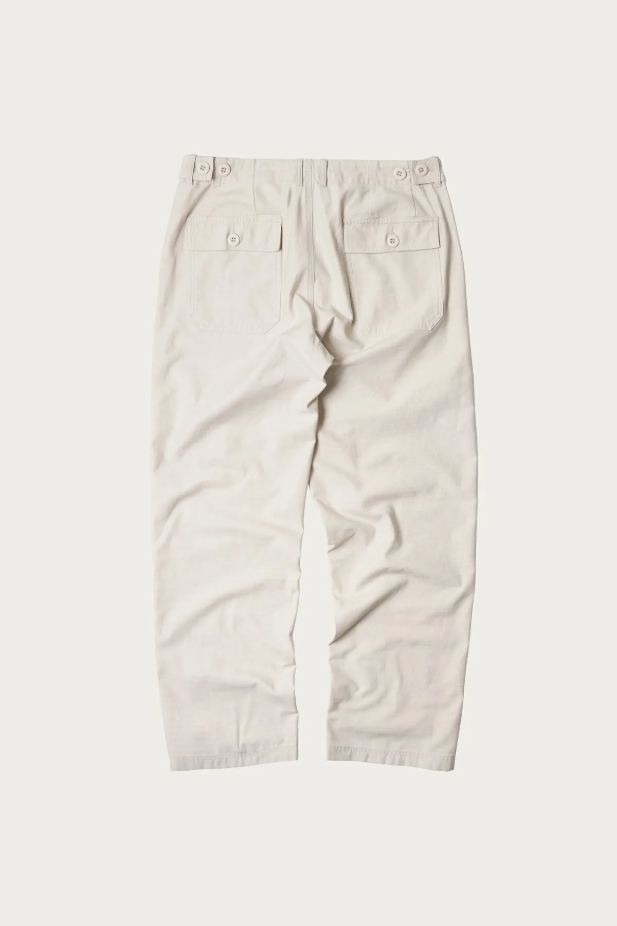 Back Satin Fatigue Pants - Cream