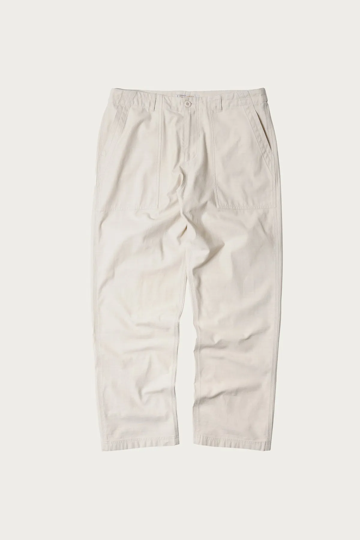 Back Satin Fatigue Pants - Cream