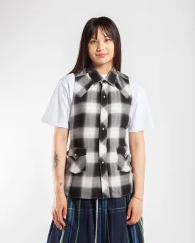 Beams Boy O. Ombre West/S Vest Black Checkerboard