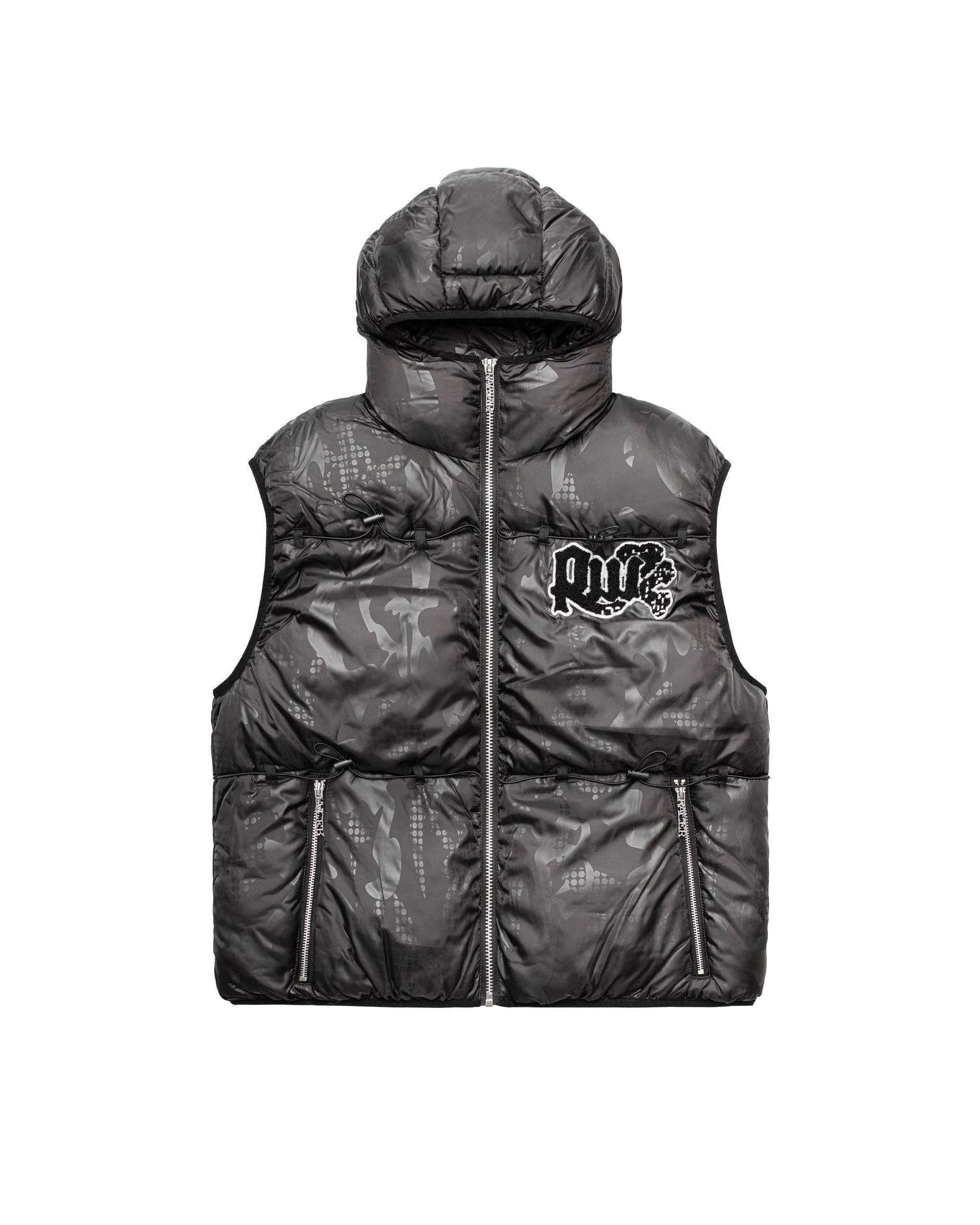 Black Camo Puffer Vest