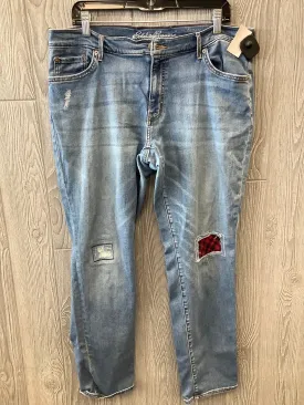 Blue Denim Jeans Boyfriend Eddie Bauer, Size 14