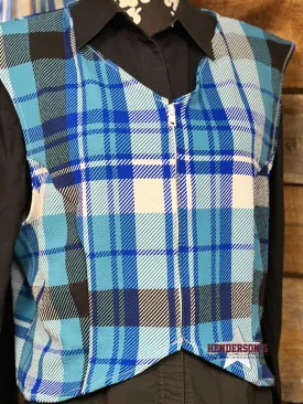 Blue Plaid Buckle Crop