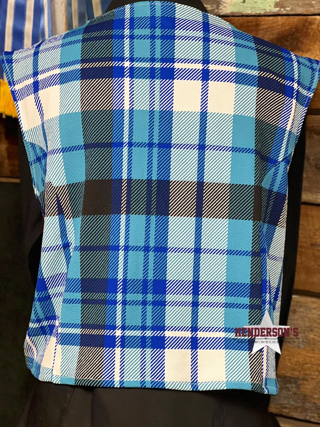 Blue Plaid Buckle Crop