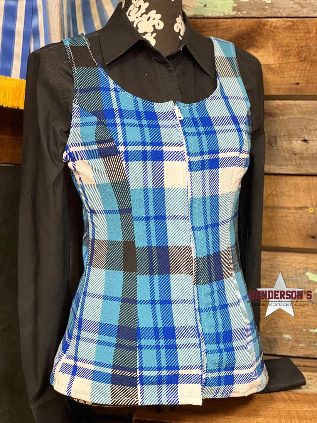 Blue Plaid Vest