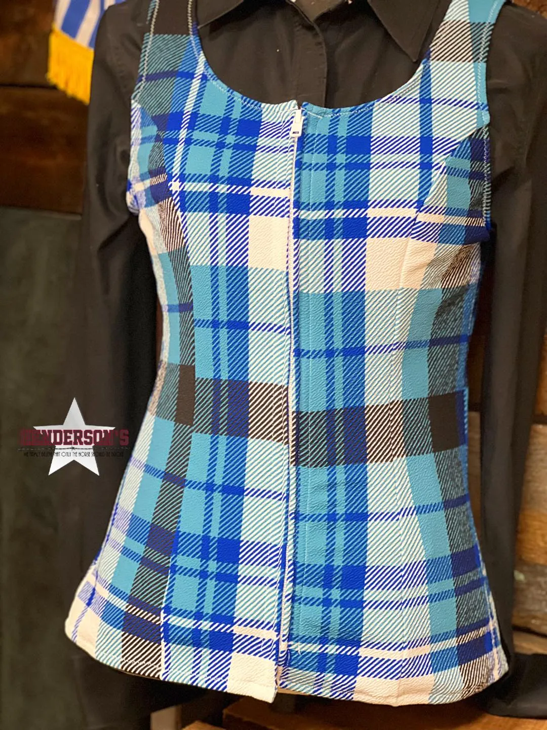 Blue Plaid Vest