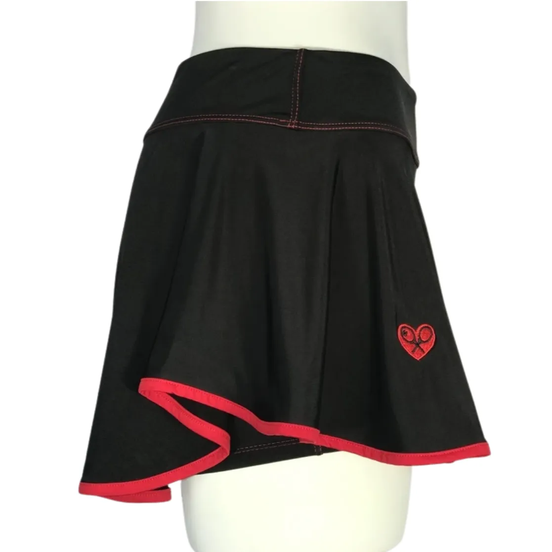 Bright Red   Black Limited LOVE “O” Skirt