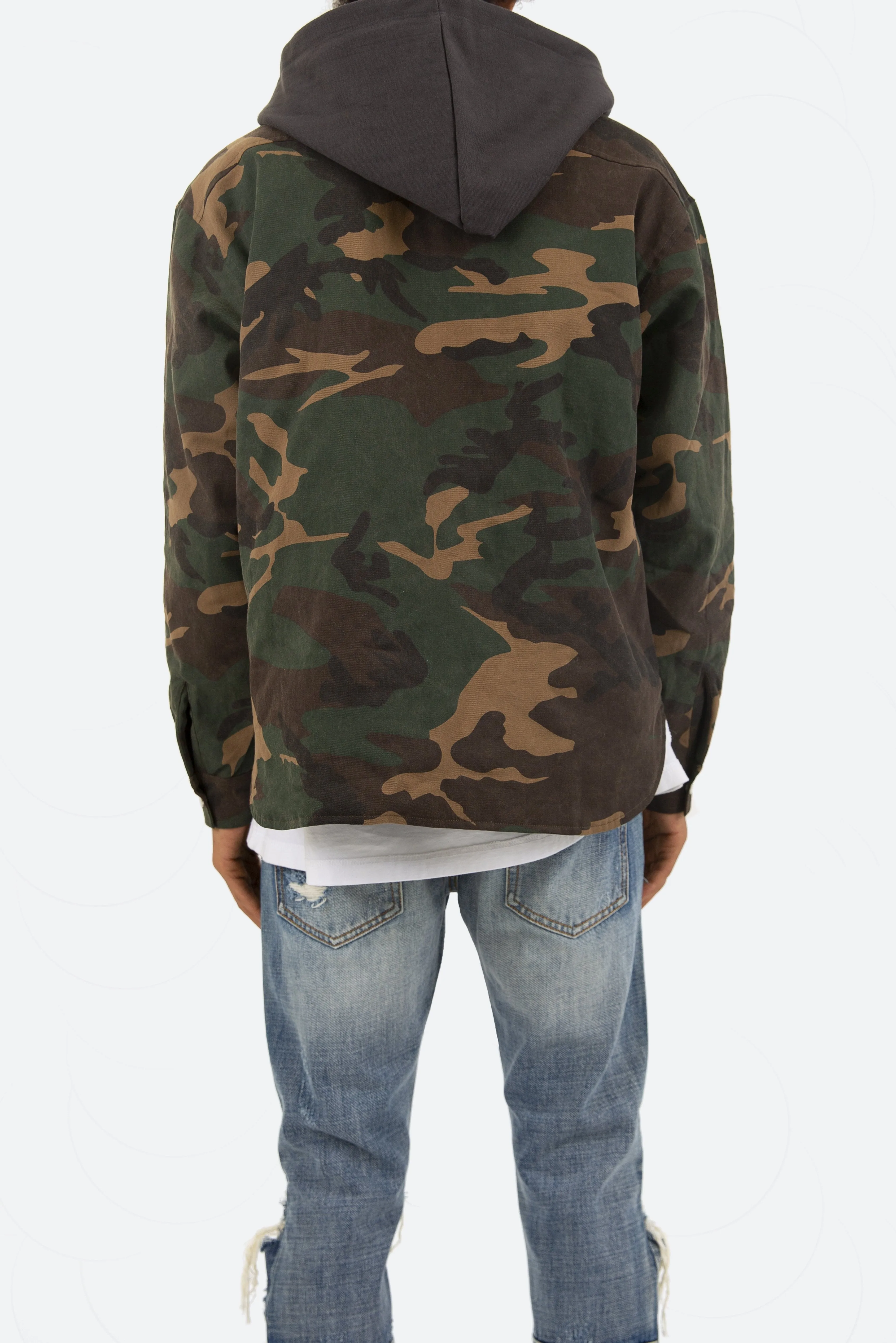 Camo Hooded Zip Up - Woodland Camo