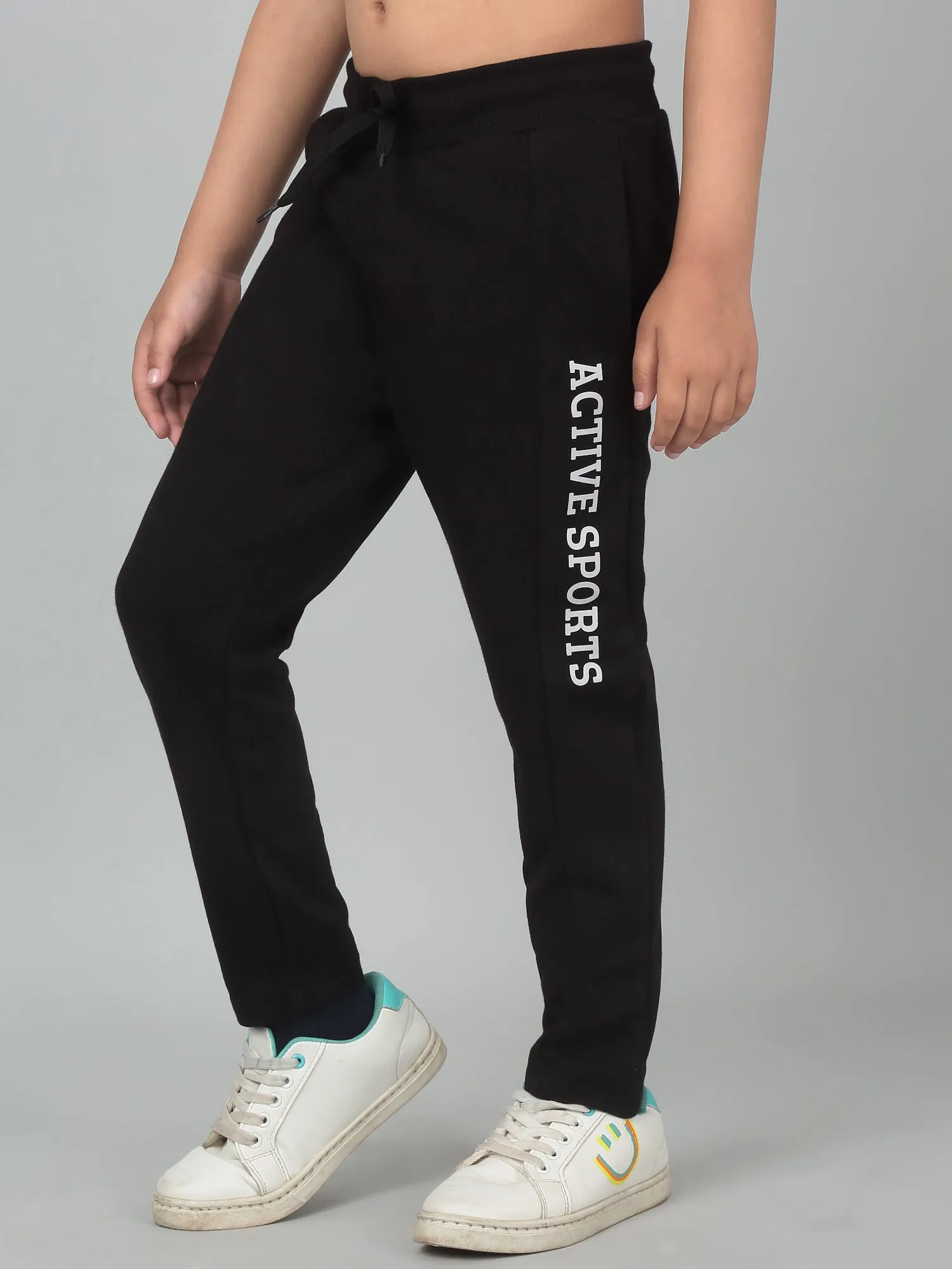 Cantabil Boy's Black Solid Track Pant