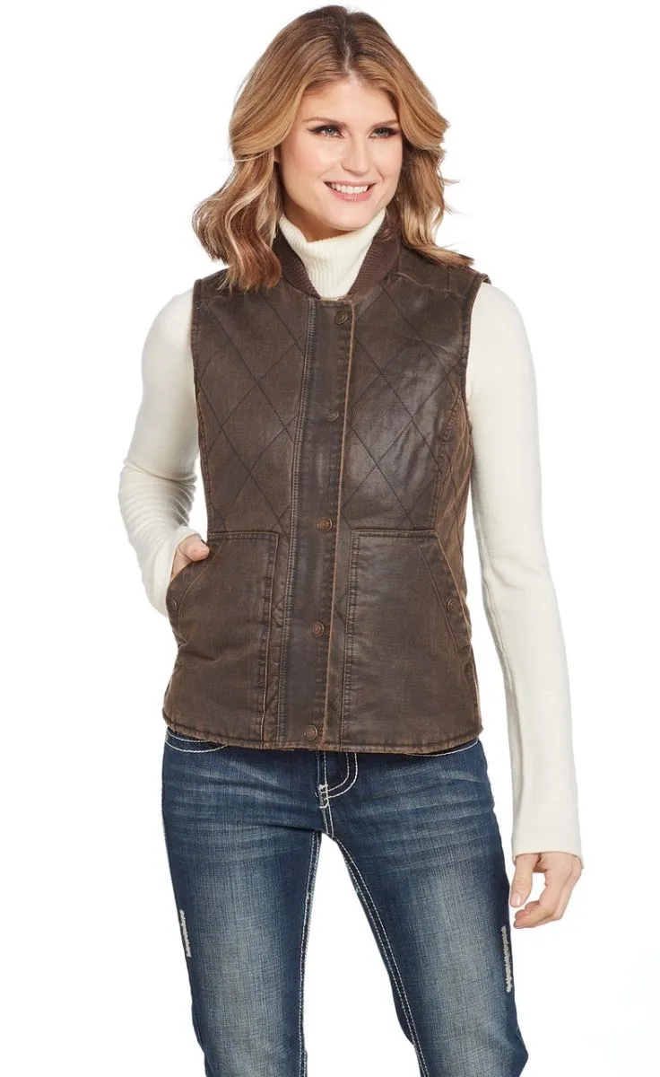 Cripple Creek Zip Front Cotton Vest - Concealed Carry