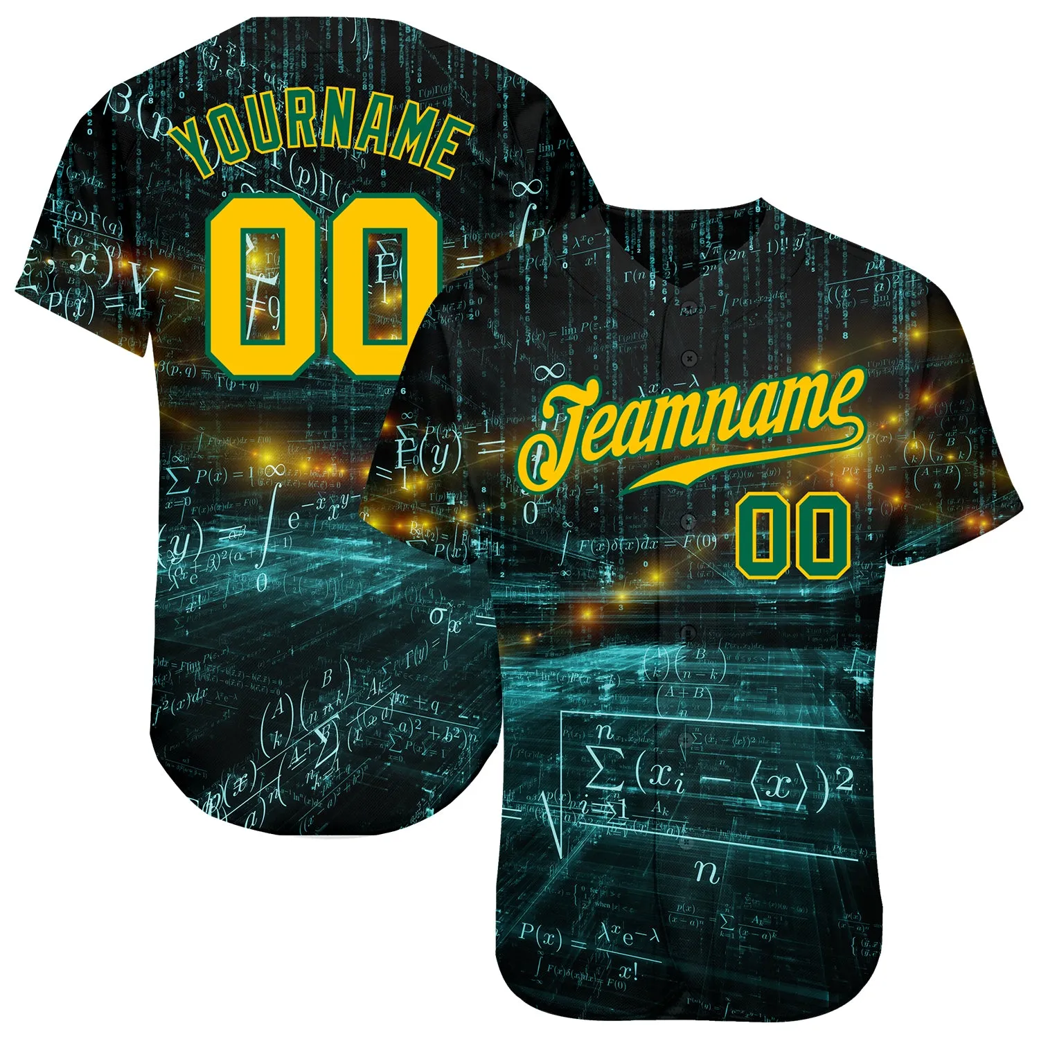 Custom 3D Pattern Design Math Authentic Baseball Jersey