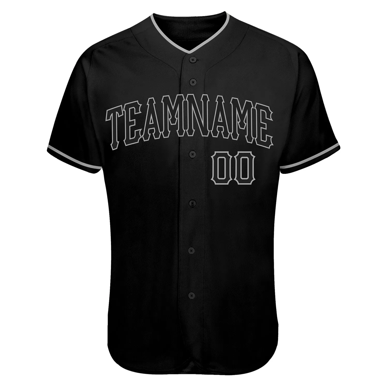 Custom Black Black-Gray Authentic Skull Fashion Baseball Jersey