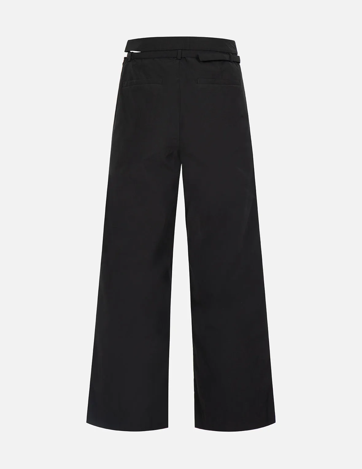 Cut-out Waist Straight-fit Pants