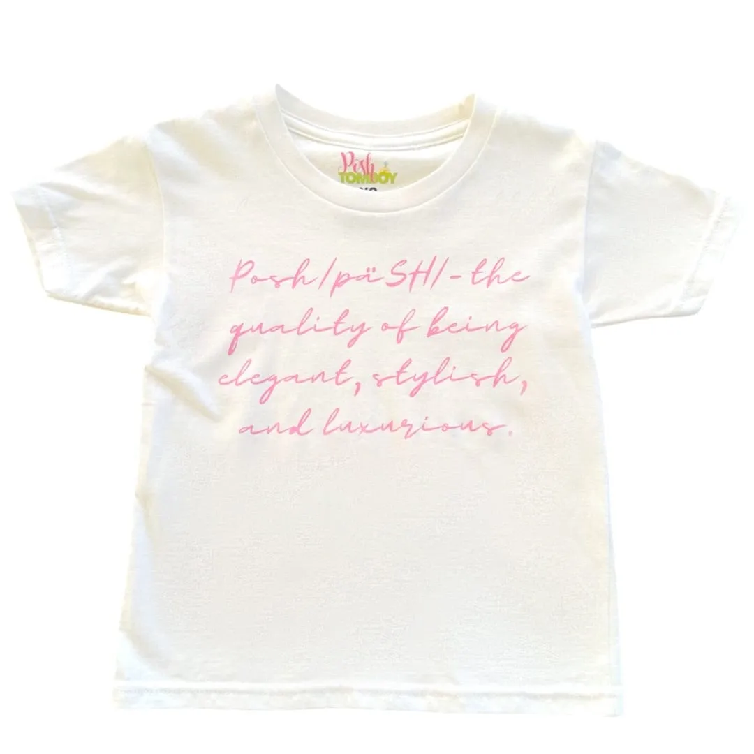 Definition of Posh White Statement T-shirt - Pink