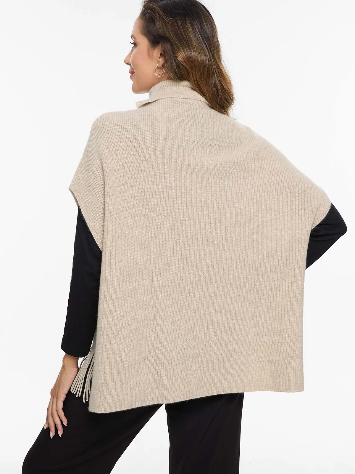 Ecru Oversized Cashmere Vest