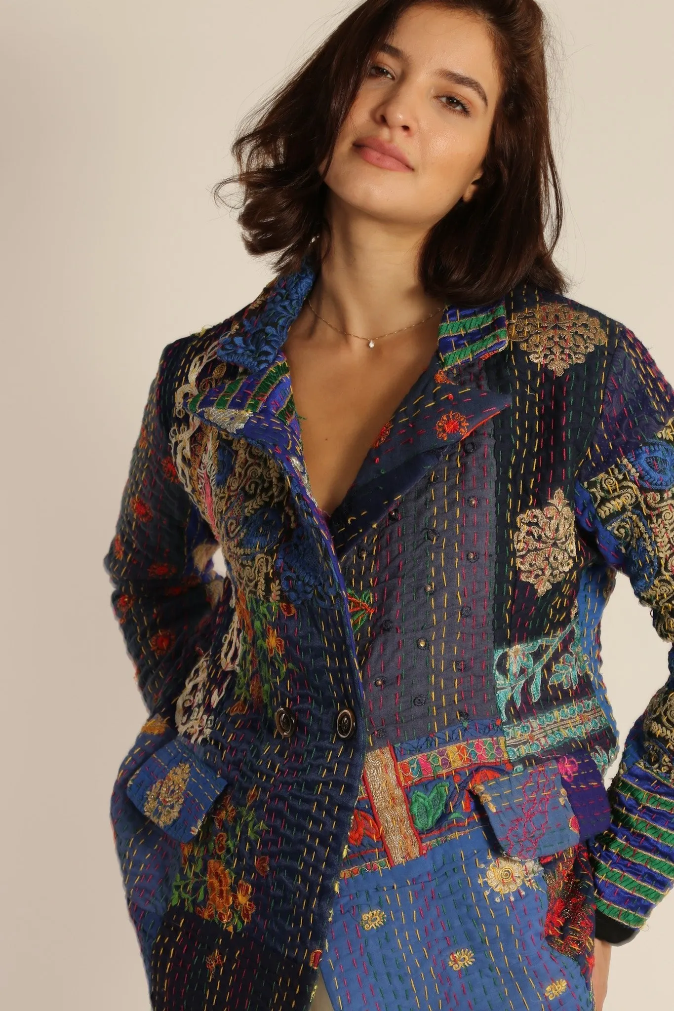 EMBROIDERED PATCHWORK JACKET PENNY