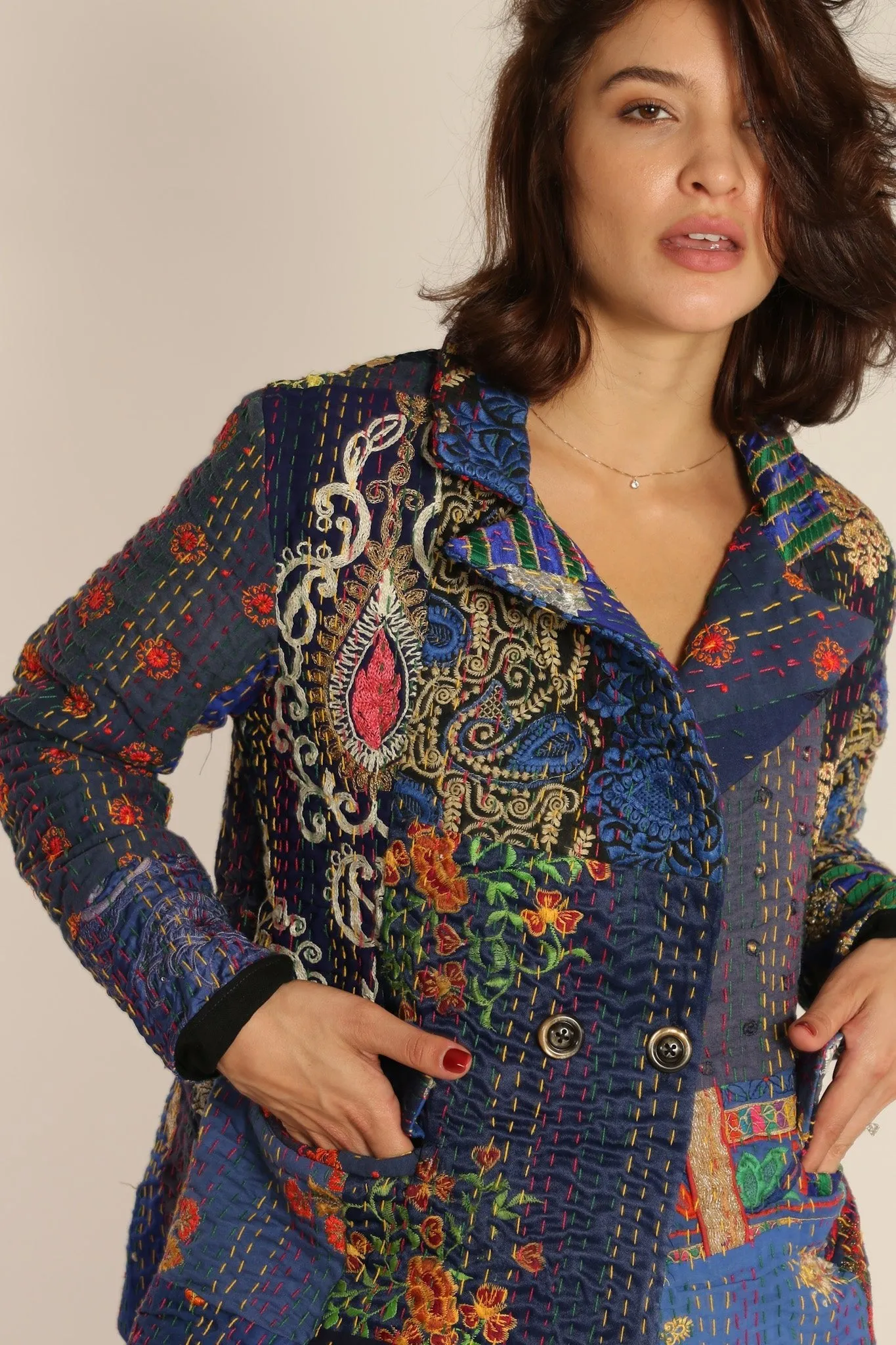 EMBROIDERED PATCHWORK JACKET PENNY