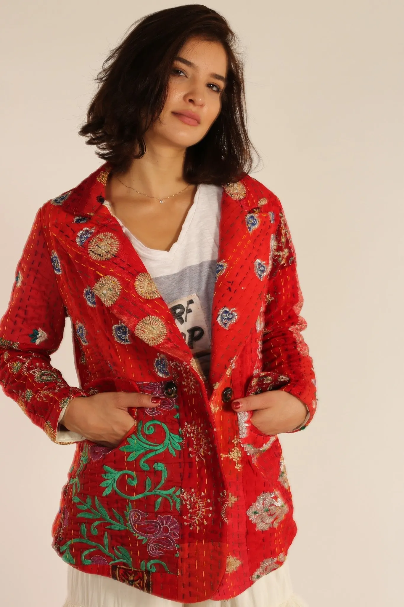 EMBROIDERED PATCHWORK JACKET PENNY