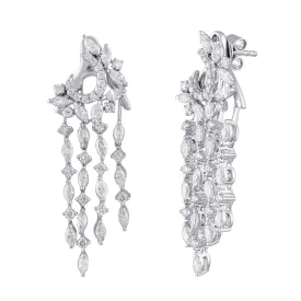 Freeflowing Fluid Diamond Earrings