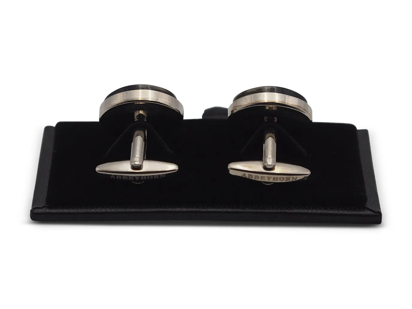 Genuine Horn Cufflinks Oval Boxed