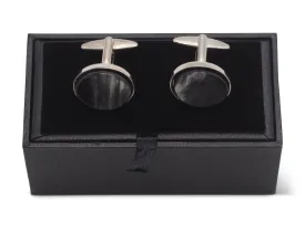 Genuine Horn Cufflinks Oval Boxed