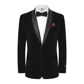 Gino Vitale Men's Slim-Fit Velvet Shawl Lapel Tuxedo Set (Black , Burgundy)