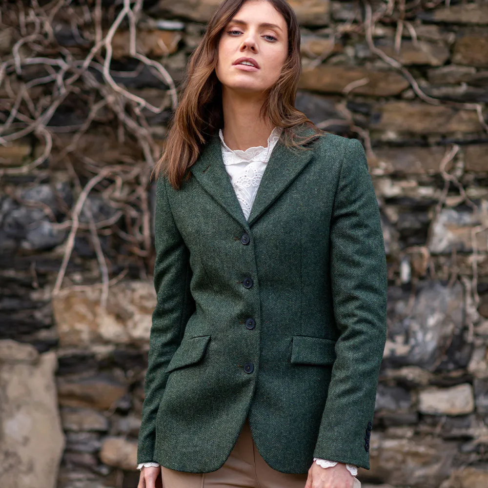 Green Herringbone Fiadh Donegal Tweed Jacket