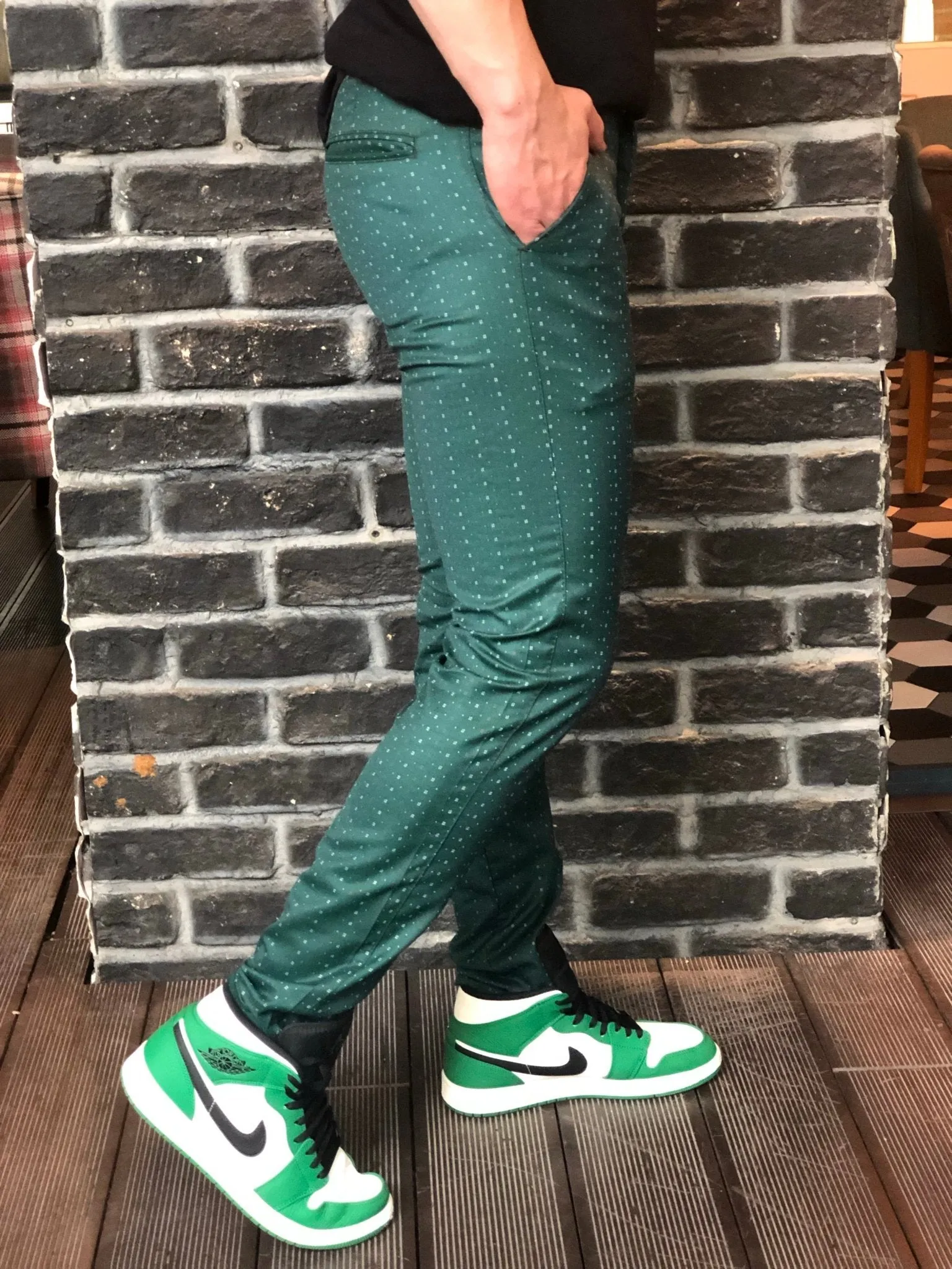 Green Slim Fit Casual Pant DJ110 Streetwear Pant