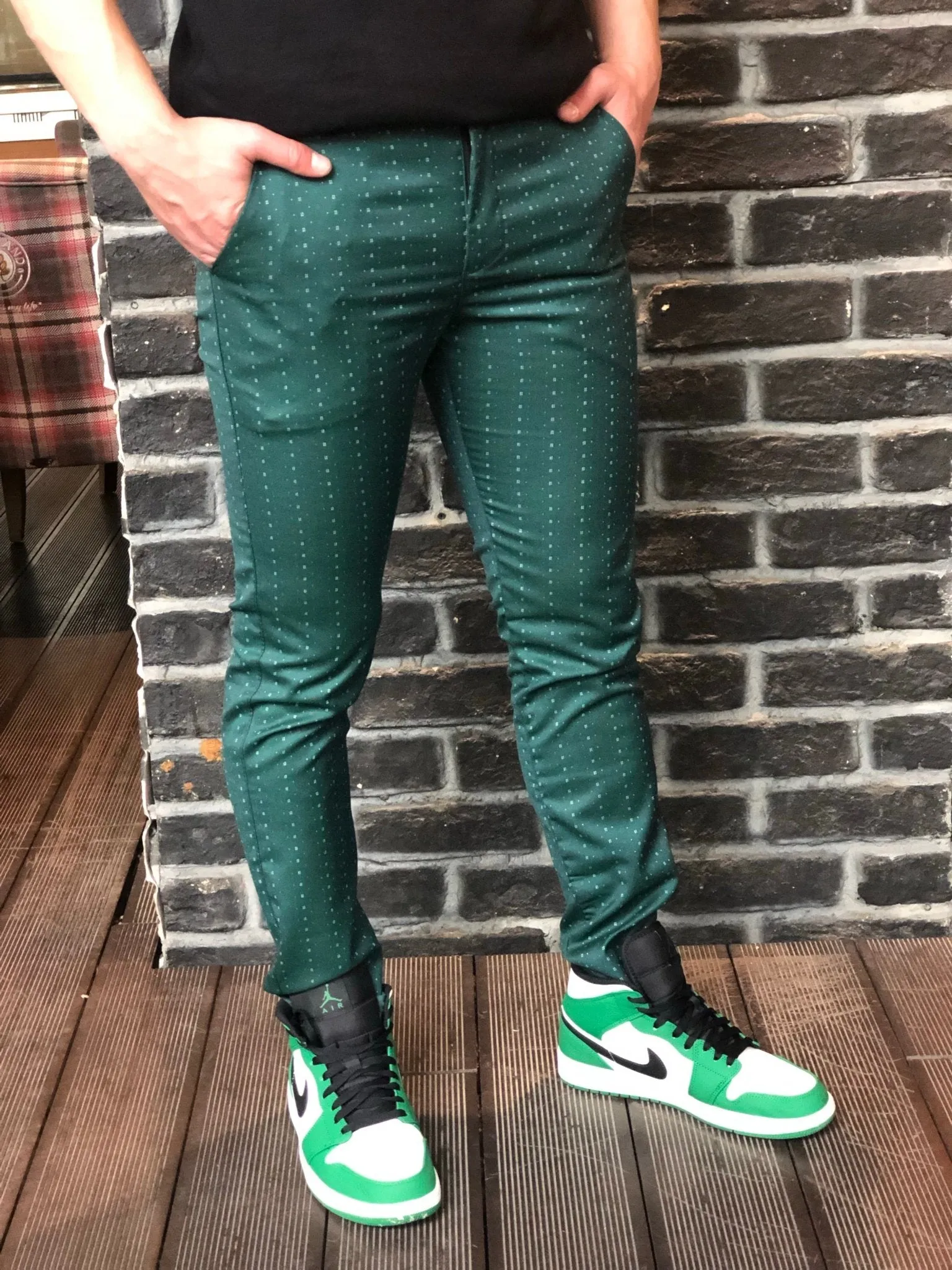 Green Slim Fit Casual Pant DJ110 Streetwear Pant