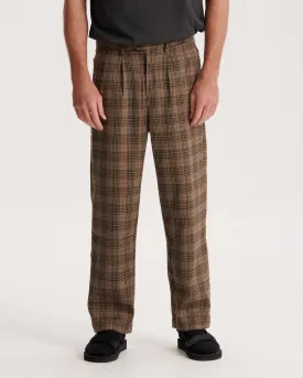 Harro Check Pleat Pant - Brown