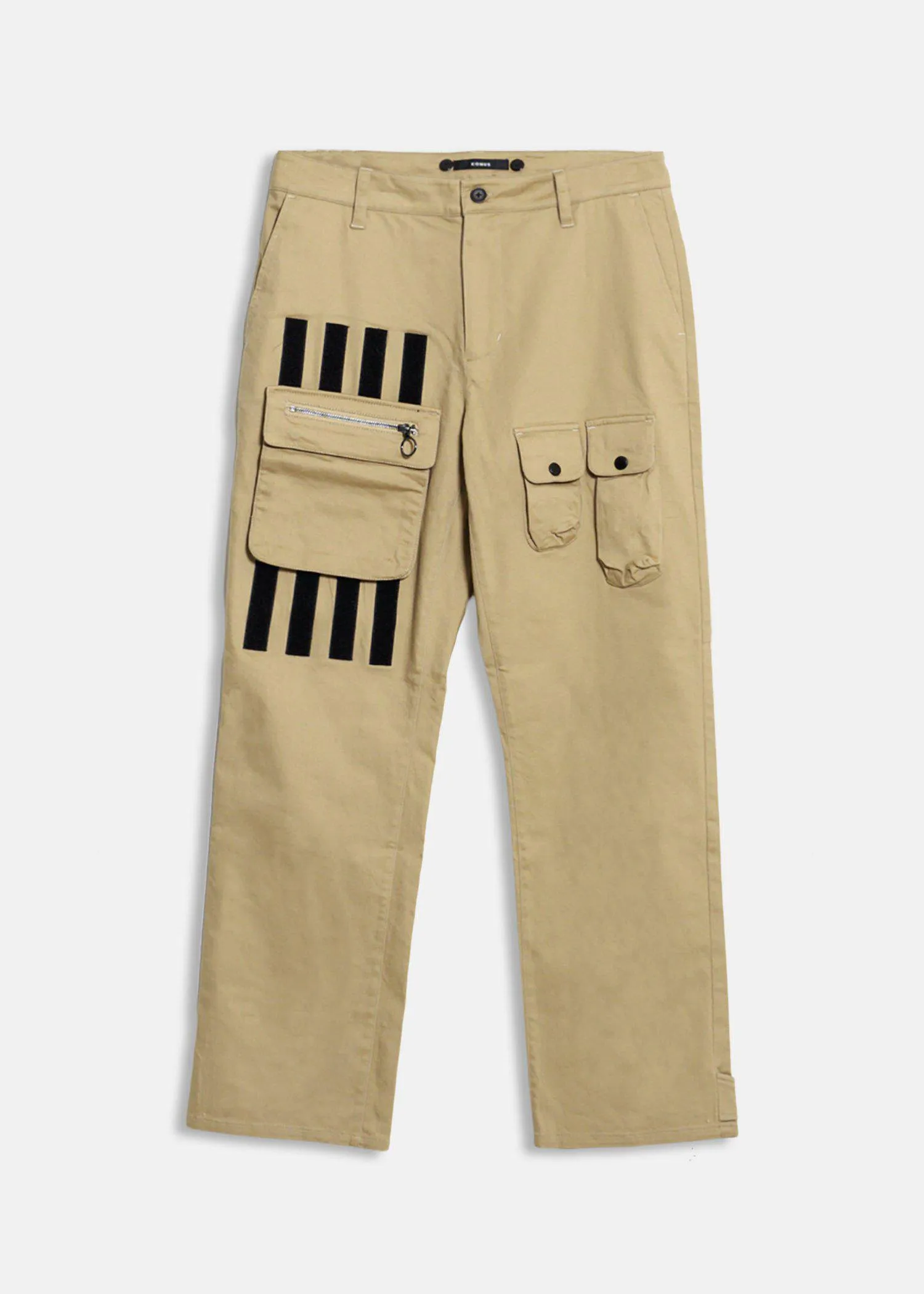 Konus Men's Cargo Pants with Removable Pocket in Khaki