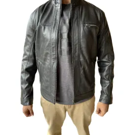 Lambskin Leather Collar Jacket   L1