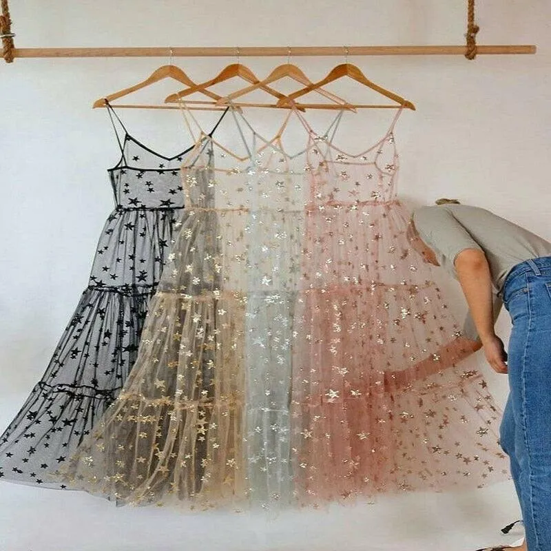 Long Sweet Tulle Stars Dress