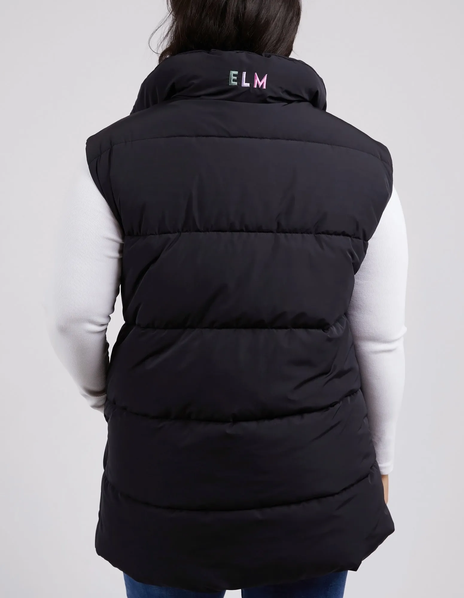 Longline Puffer Vest Black