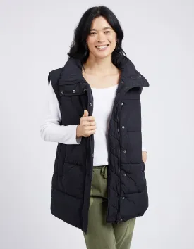 Longline Puffer Vest Black