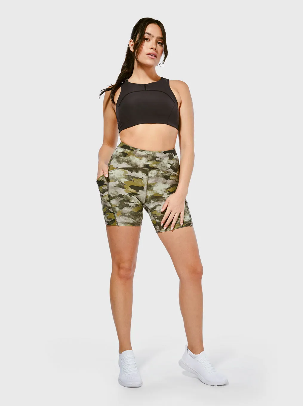 LULULEMON JUNIPER CAMO POWER THRU HR SHORT 6"